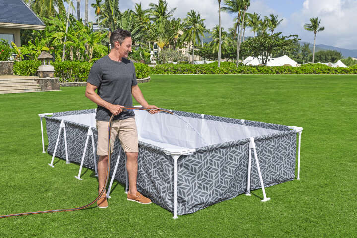 Bestway Steel Pro® Frame Pool Set mit Filterpumpe eckig 366 x 201 x 66 cm